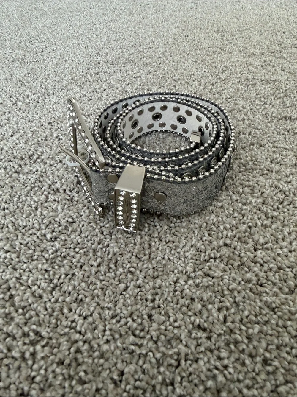 Silvery studded belt